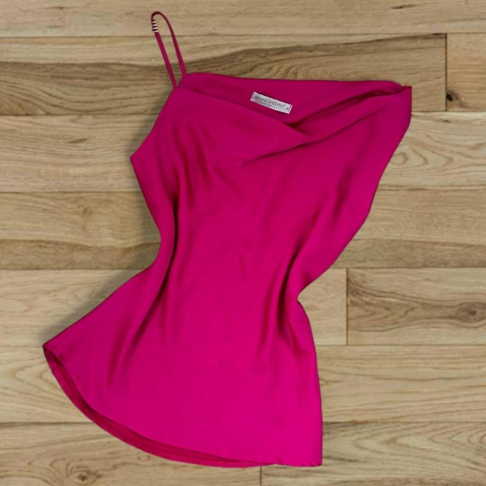 Italian Rinascimento magenta pink cami cowl neck tank top 🍒 Made in Italy